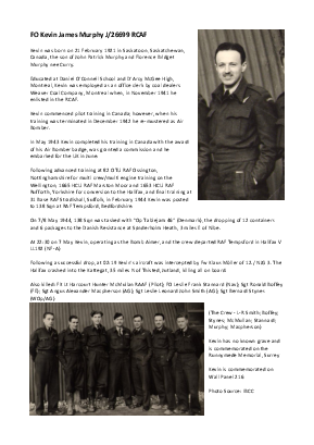 A preview of a PDF biography for Murphy, Kevin James